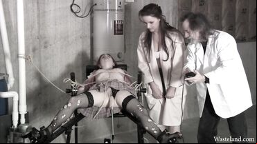 Porn parody with an old pervert and two vixens on a fuck machine